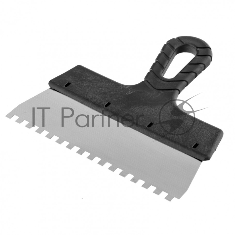 Шпатель из нержавеющей стали, 200 мм, зуб 6х6 мм, пластмассовая ручка // Sparta