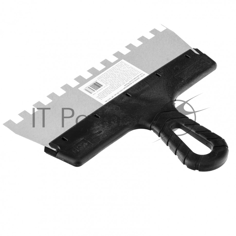 Шпатель из нержавеющей стали, 250 мм, зуб 10х10 мм, пластмассовая ручка // Sparta