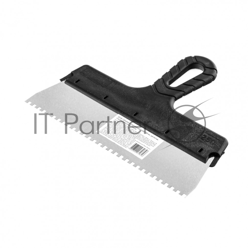 Шпатель из нержавеющей стали, 250 мм, зуб 4х4 мм, пластмассовая ручка // Sparta