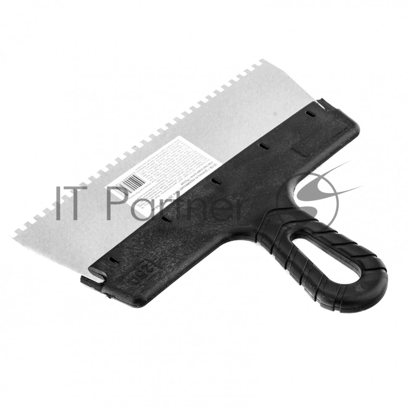 Шпатель из нержавеющей стали, 250 мм, зуб 4х4 мм, пластмассовая ручка // Sparta