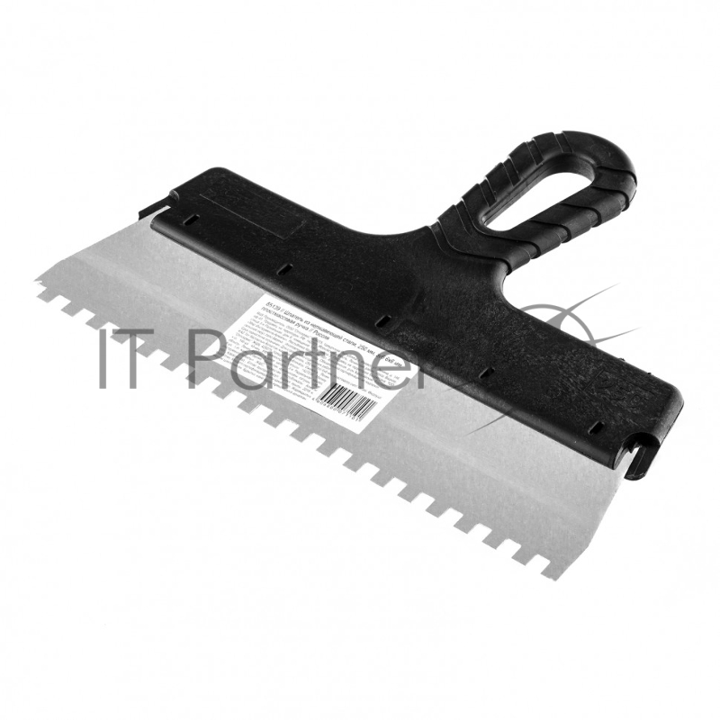 Шпатель из нержавеющей стали, 250 мм, зуб 6х6 мм, пластмассовая ручка // Sparta