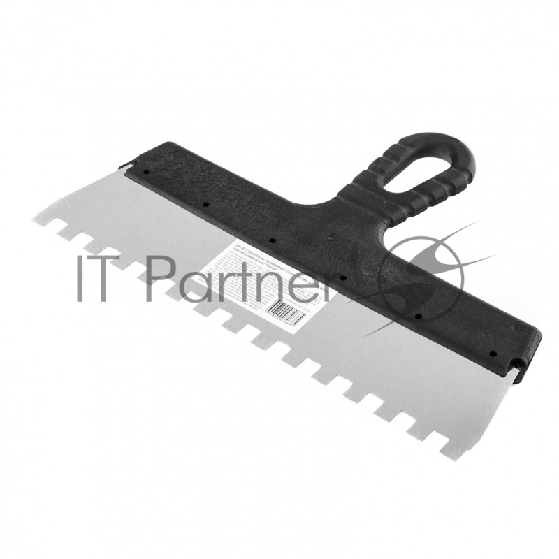 Шпатель из нержавеющей стали, 300 мм, зуб 10х10 мм, пластмассовая ручка // Sparta