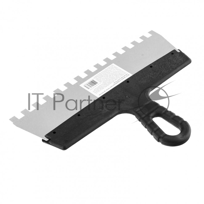 Шпатель из нержавеющей стали, 300 мм, зуб 10х10 мм, пластмассовая ручка // Sparta