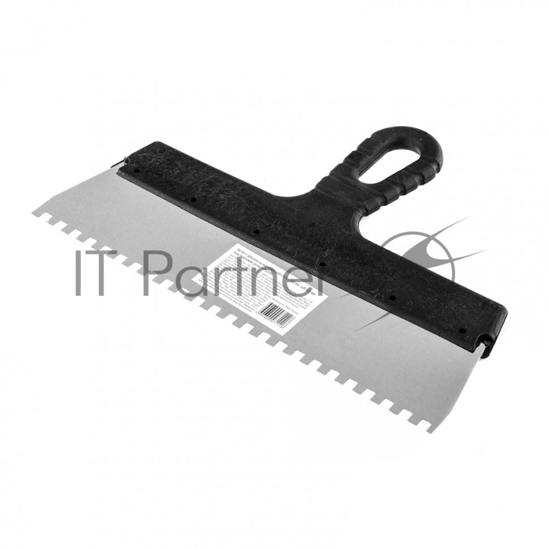 Шпатель из нержавеющей стали, 300 мм, зуб 6х6 мм, пластмассовая ручка // Sparta