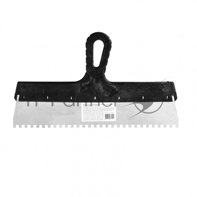 Шпатель из нержавеющей стали, 350 мм, зуб 6х6 мм, пластмассовая ручка // Sparta