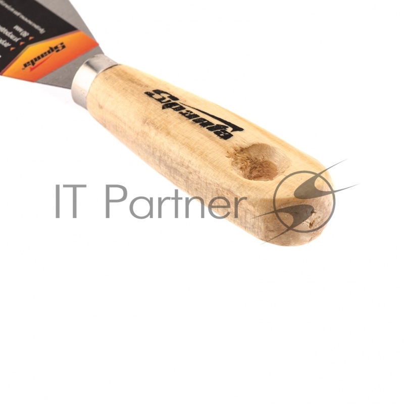 Шпательная лопатка из углеродистой стали, 80 мм, деревянная ручка// Sparta