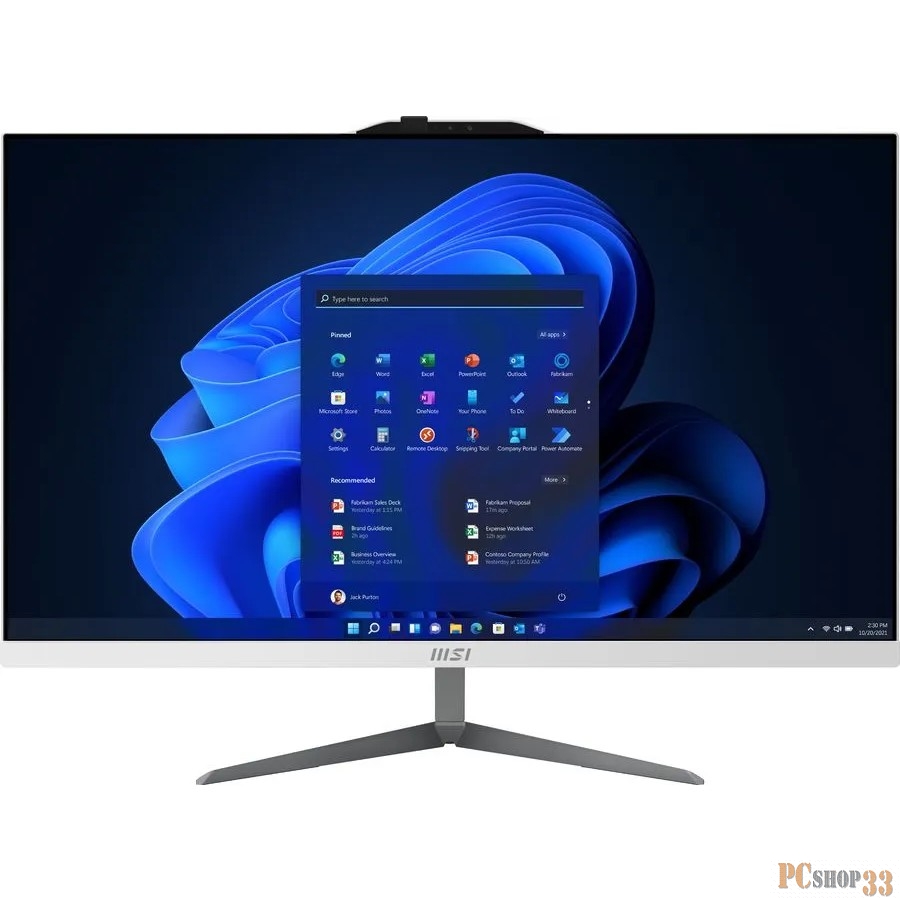 Моноблок MSI Pro AP272 12M-260RU 27 Full HD i3 12100 (3.3) 8Gb SSD512Gb UHDG 630 Windows 11 Professional GbitEth WiFi BT 120W клавиатура мышь белый 1920x1080