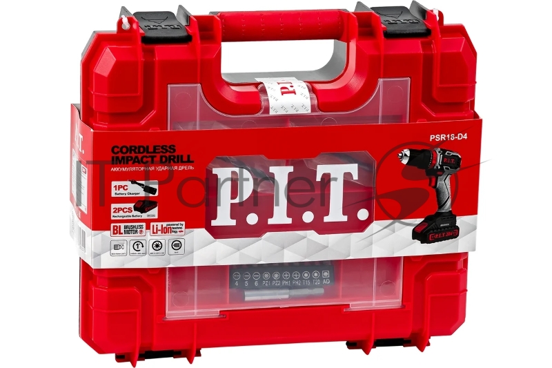 Дрель-шуруповерт P.I.T. PSR18-D4 аккум. патрон:быстрозажимной