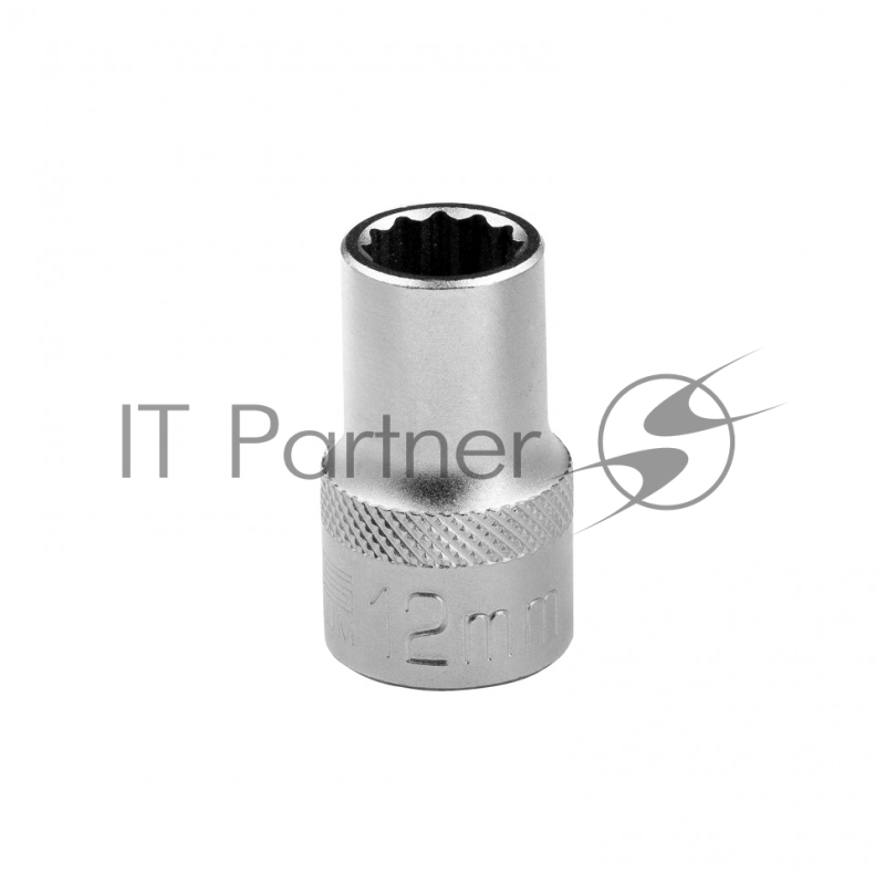 Головка торцевая, 12 мм, 12-гранная, CrV, под квадрат 1/2, хромированная// Stels