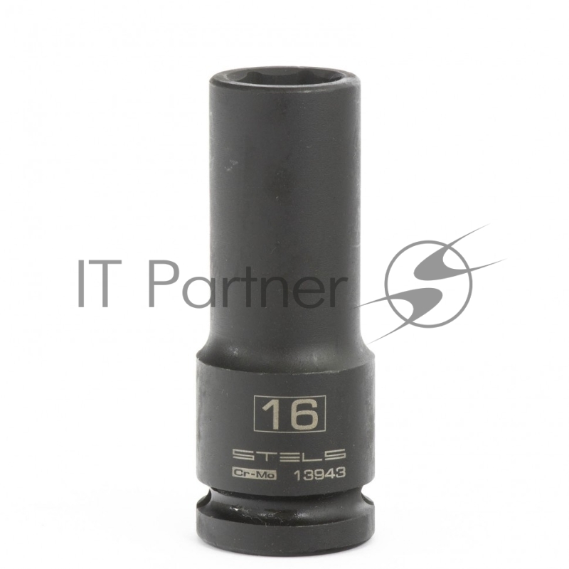 Головка ударная удлиненная шестигранная, 16 мм, 1/2, CrMo// Stels