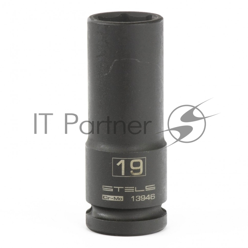 Головка ударная удлиненная шестигранная, 19 мм, 1/2, CrMo// Stels