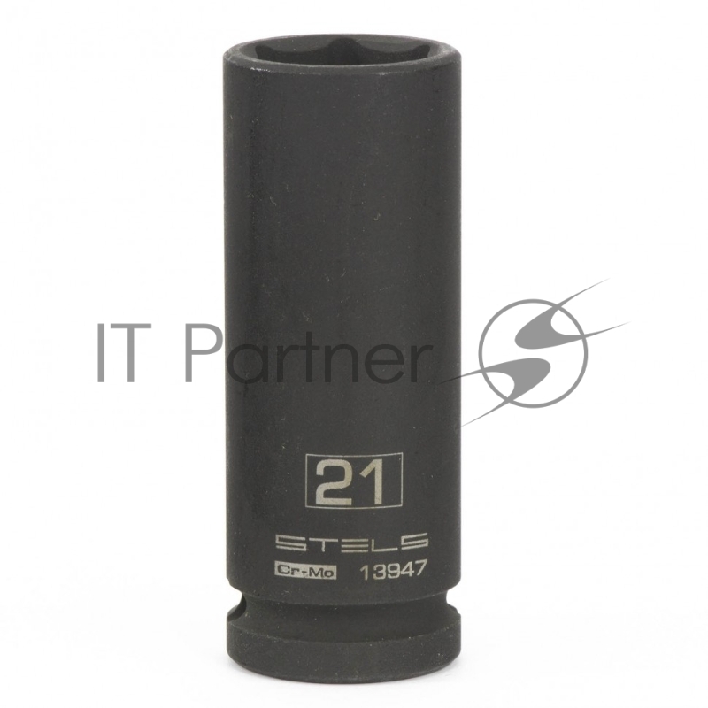 Головка ударная удлиненная шестигранная, 21 мм, 1/2, CrMo// Stels