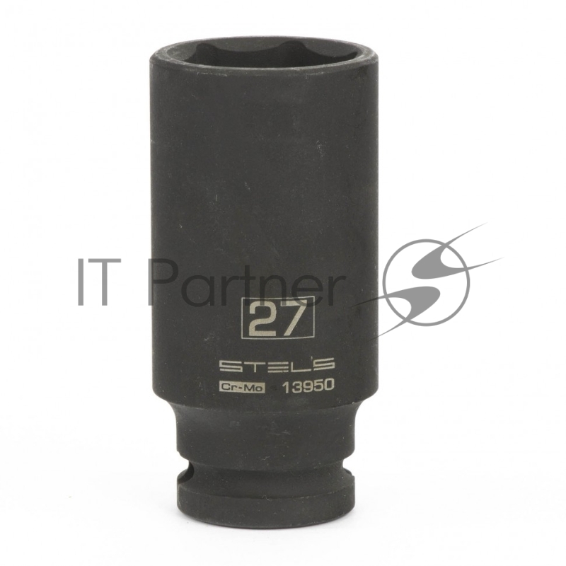 Головка ударная удлиненная шестигранная, 27 мм, 1/2, CrMo// Stels