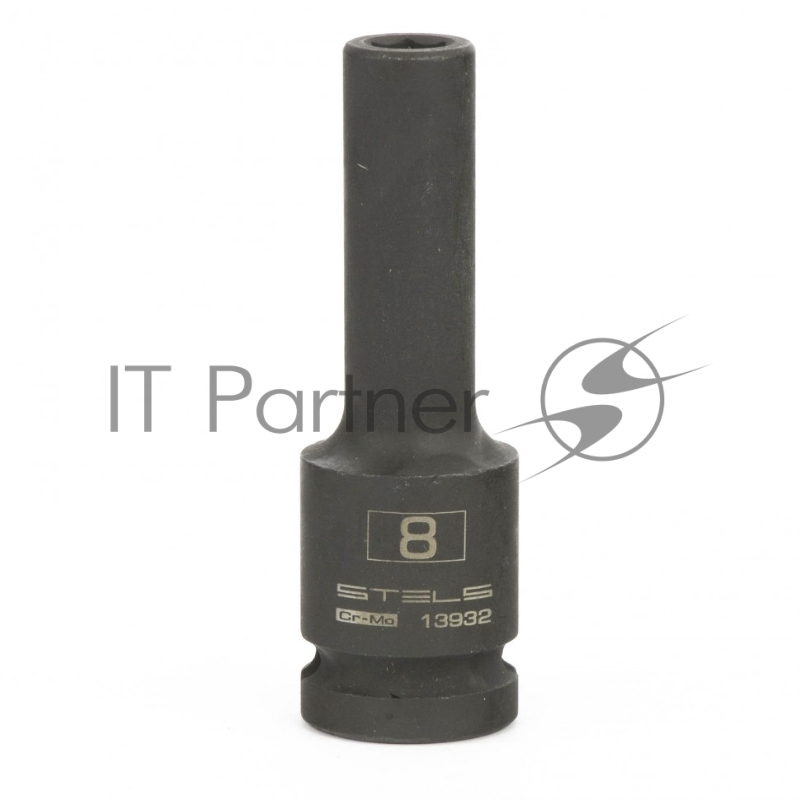 Головка ударная удлиненная шестигранная, 8 мм, 1/2, CrMo// Stels