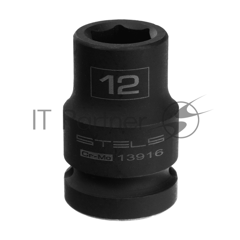 Головка ударная шестигранная, 12 мм, 1/2, CrMo// Stels