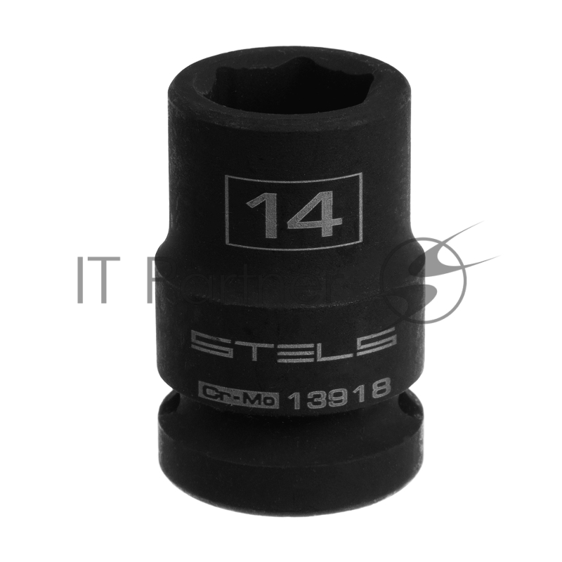 Головка ударная шестигранная, 14 мм, 1/2, CrMo// Stels