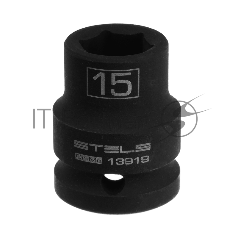 Головка ударная шестигранная, 15 мм, 1/2, CrMo// Stels