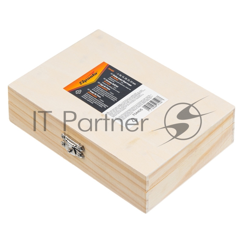 Набор сверл Форстнера по дереву, 10-15-20-25-35 мм, 5 шт, в дерев. боксе, цилин.хвостовик// Sparta