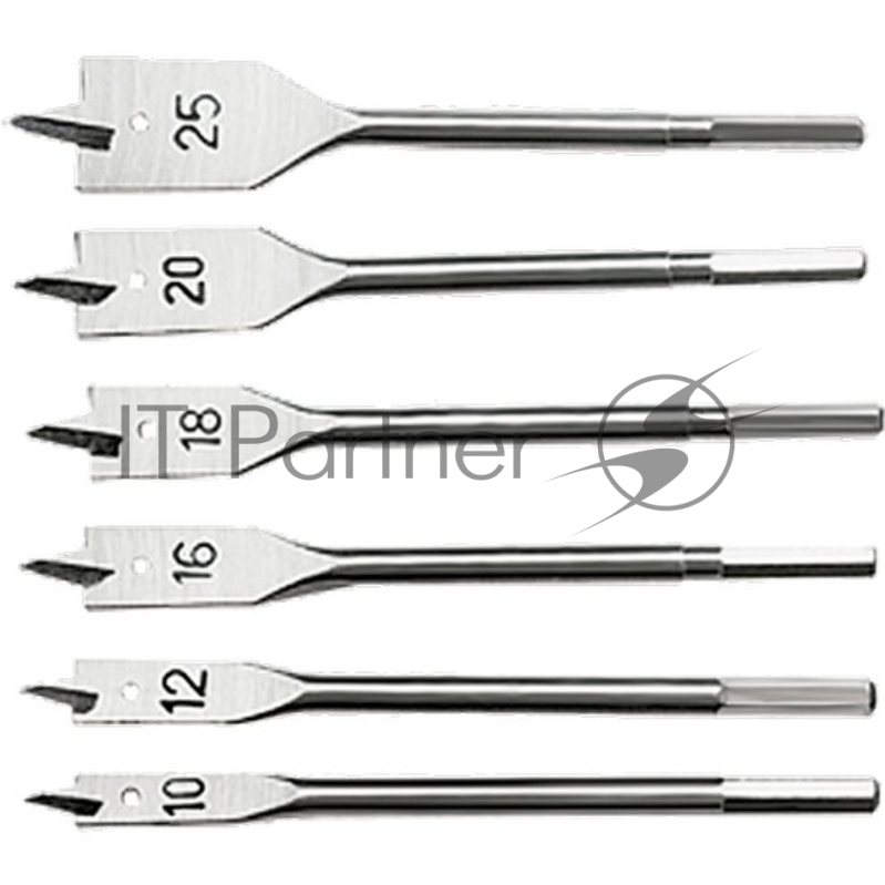 Набор сверл перовых по дереву, 10-12-16-18-20-25 мм, 6 шт. 6-гранный хвостовик// Sparta