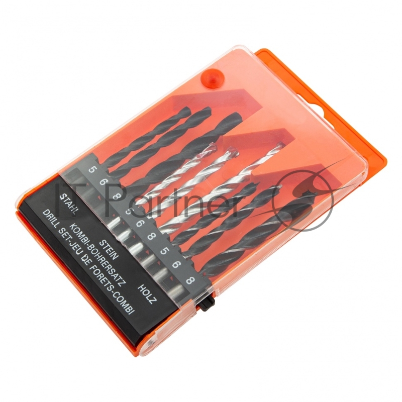 Набор сверл по бетону 5-6-8 мм, металлу 5-6-8 мм, дереву 5-6-8 мм, 9 шт. цилин. хвостовик// Sparta