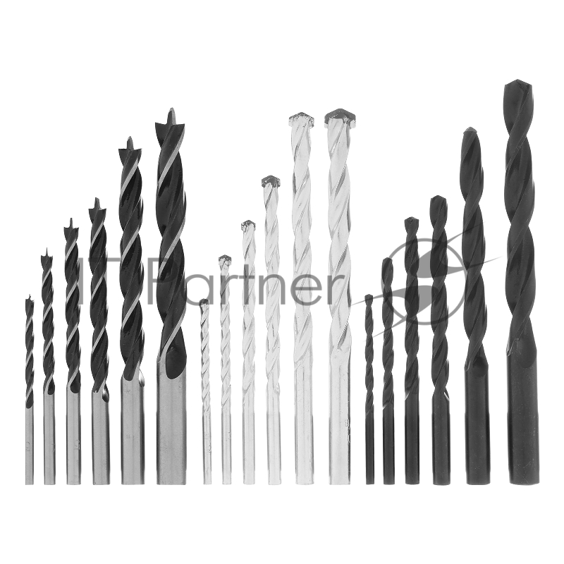 Набор сверл по бетону, металлу, дереву 3-4-5-6-8-10 мм, 18 шт. пласт. бокс, цилин. хвост.// Sparta