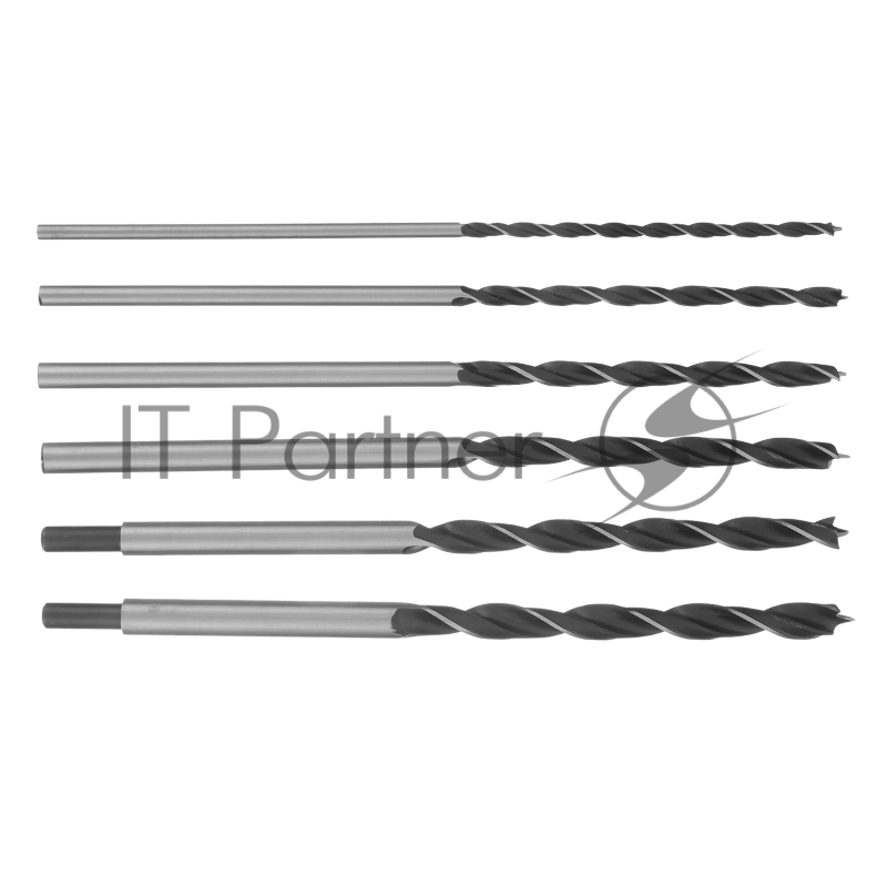 Набор сверл по дереву, 6-8-10-12-13-14 мм, L 300 мм, 6 шт., цилиндрический хвостовик// Sparta