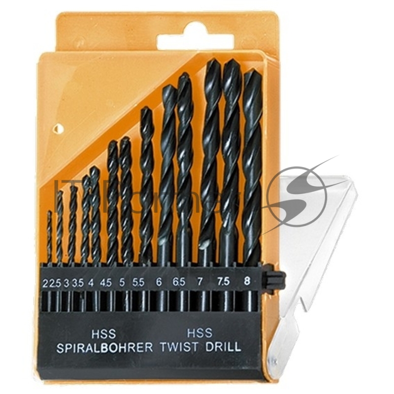 Набор сверл по металлу, 2-8 мм (через 0,5 мм), HSS, 13 шт.цилиндрический хвостовик// Sparta