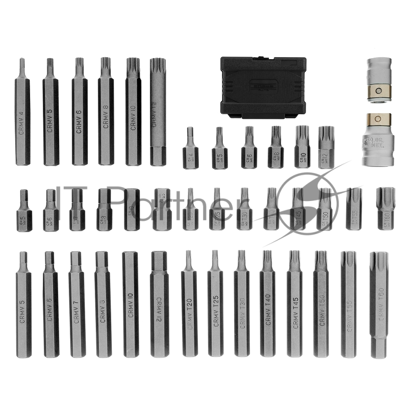 Набор бит HEX, TORX, SPLINE, шестигранный хвостовик 3/8, CrV, 42 шт.// Stels