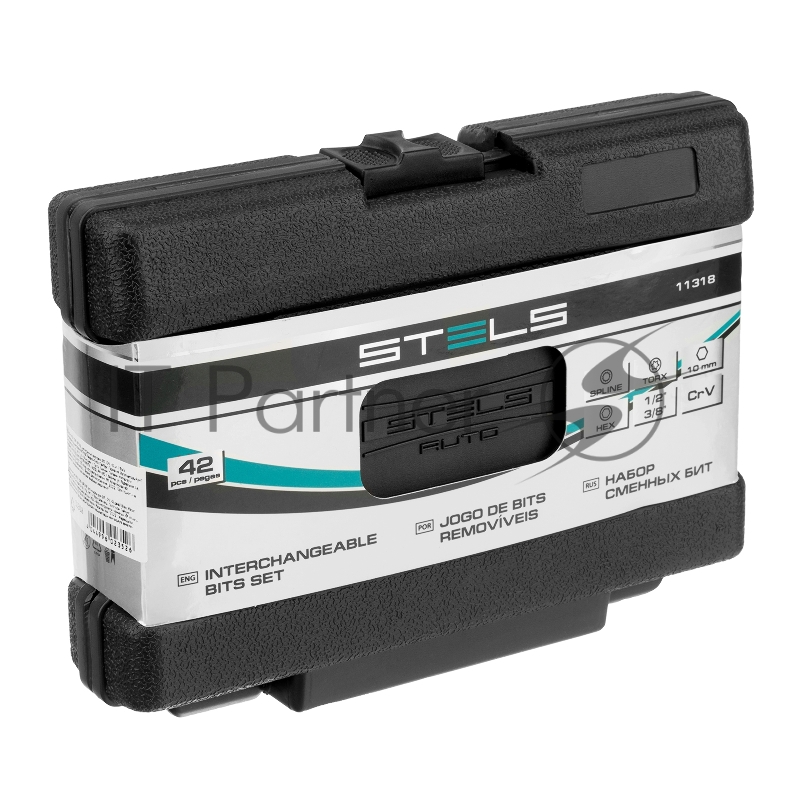 Набор бит HEX, TORX, SPLINE, шестигранный хвостовик 3/8, CrV, 42 шт.// Stels