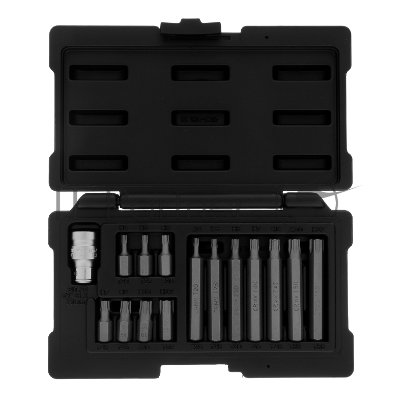 Набор бит TORX, хвостовик-шестигранник, 10 мм, CrV, 15 предм.// Stels