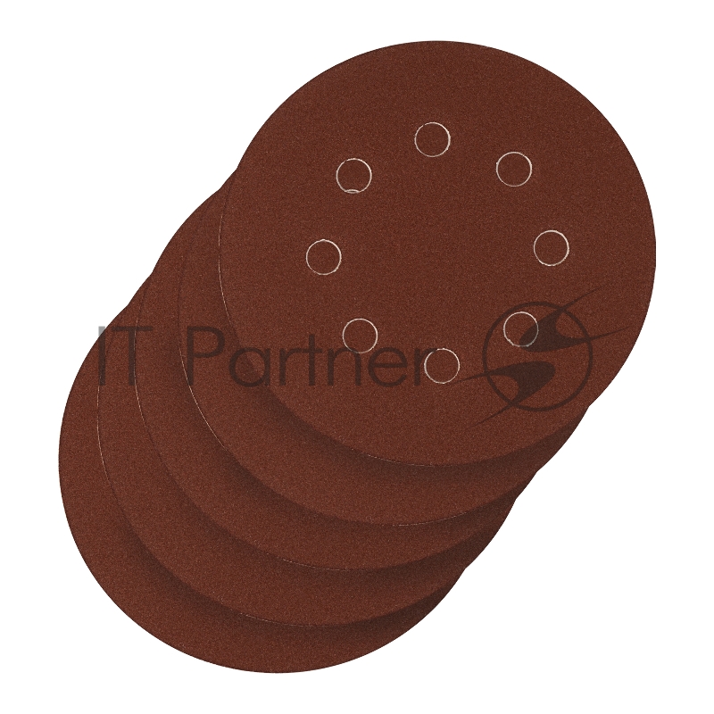 Круг абразивный на ворсовой подложке под липучку, перфорированный, P 150, 125 мм, 5 шт.// Сибртех