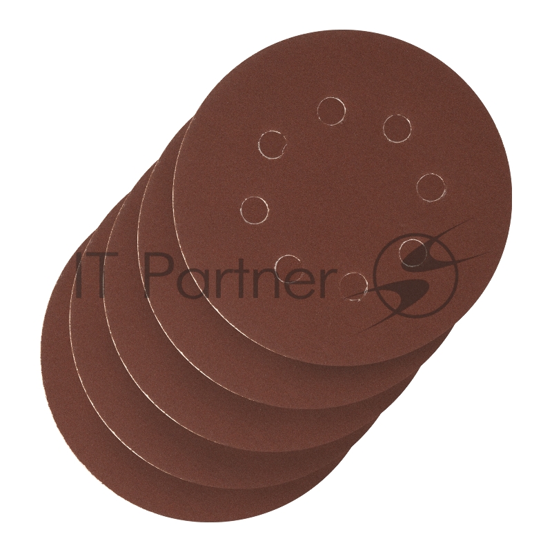 Круг абразивный на ворсовой подложке под липучку, перфорированный, P 240, 125 мм, 5 шт.// Сибртех