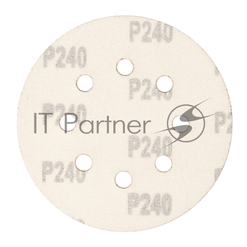 Круг абразивный на ворсовой подложке под липучку, перфорированный, P 240, 125 мм, 5 шт.// Сибртех