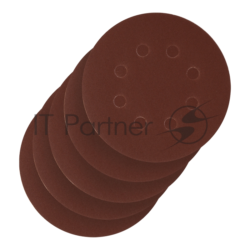 Круг абразивный на ворсовой подложке под липучку, перфорированный, P 280, 125 мм, 5 шт.// Сибртех