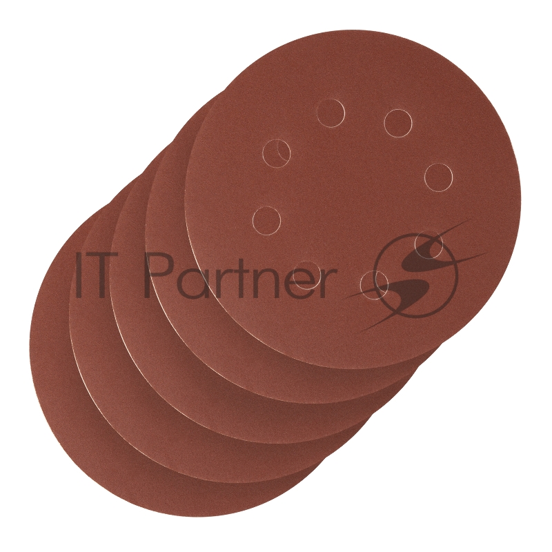 Круг абразивный на ворсовой подложке под липучку, перфорированный, P 320, 125 мм, 5 шт.// Сибртех