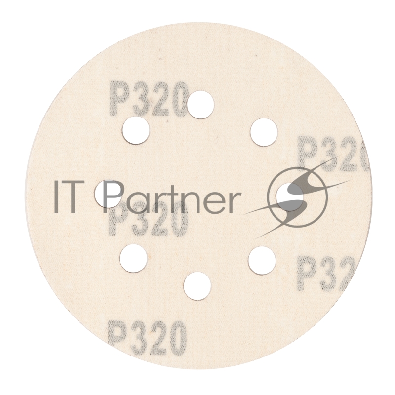 Круг абразивный на ворсовой подложке под липучку, перфорированный, P 320, 125 мм, 5 шт.// Сибртех