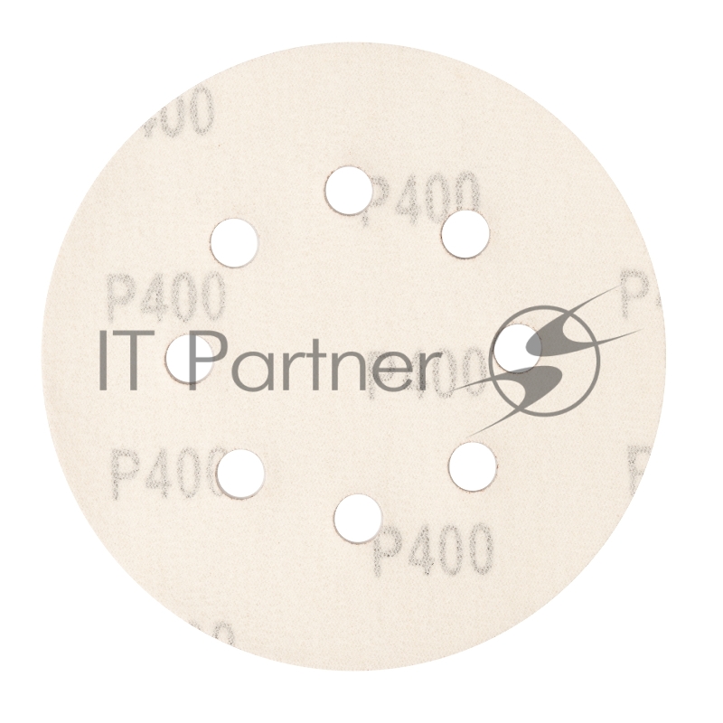 Круг абразивный на ворсовой подложке под липучку, перфорированный, P 400, 125 мм, 5 шт.// Сибртех