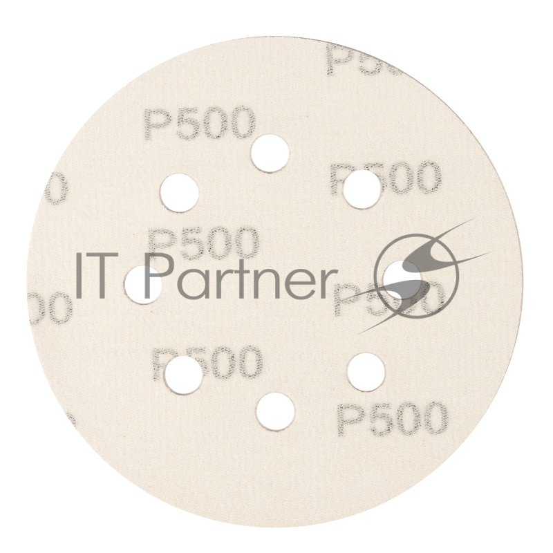 Круг абразивный на ворсовой подложке под липучку, перфорированный, P 500, 125 мм, 5 шт.// Сибртех
