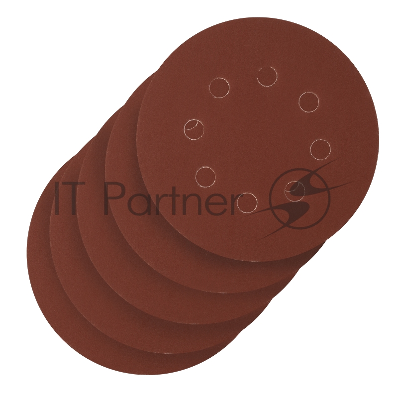 Круг абразивный на ворсовой подложке под липучку, перфорированный, P 600, 125 мм, 5 шт.// Сибртех