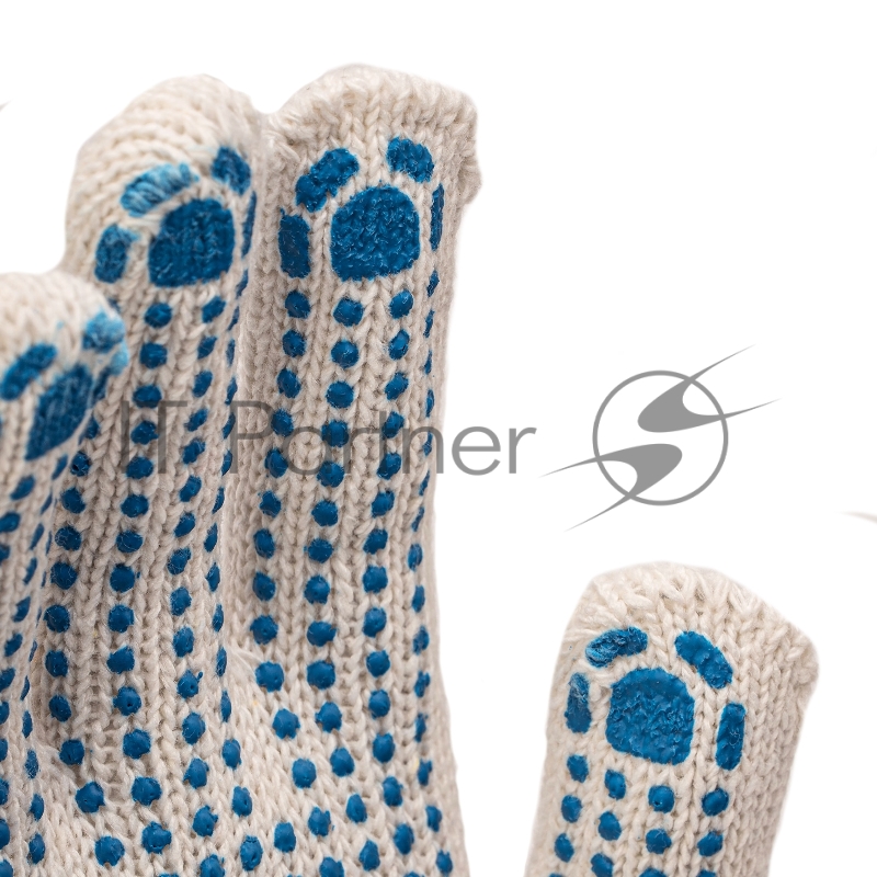 Перчатки трикотажные, с 2хПВХ точкой, 7 класс// Россия