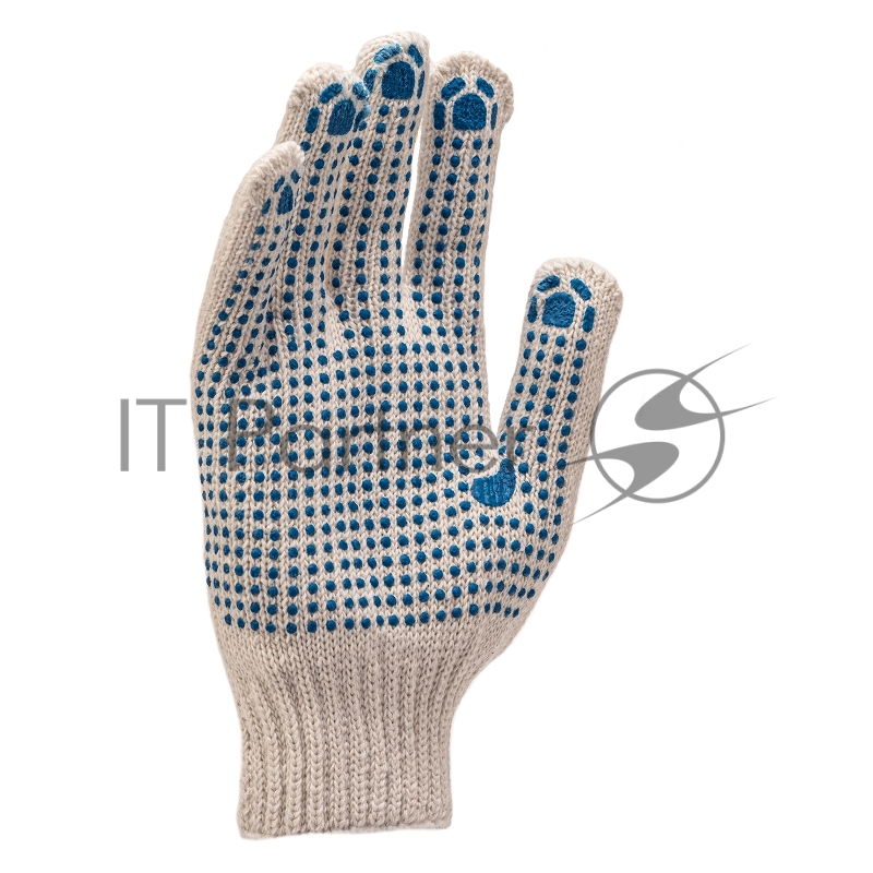 Перчатки трикотажные, с 2хПВХ точкой, 7 класс// Россия