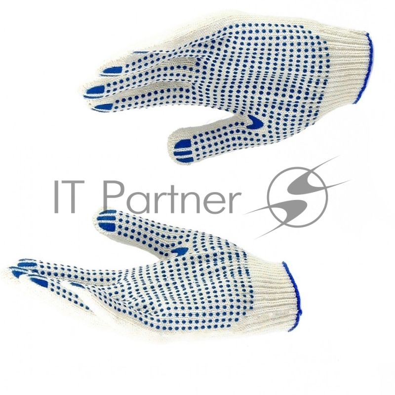 Перчатки трикотажные, с ПВХ точкой, 10 класс, стикер// Россия