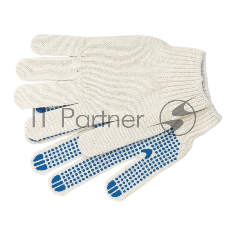 Перчатки трикотажные, с ПВХ точкой, 10 класс, стикер// Россия