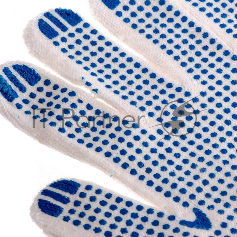 Перчатки трикотажные, с ПВХ точкой, 10 класс, стикер// Россия