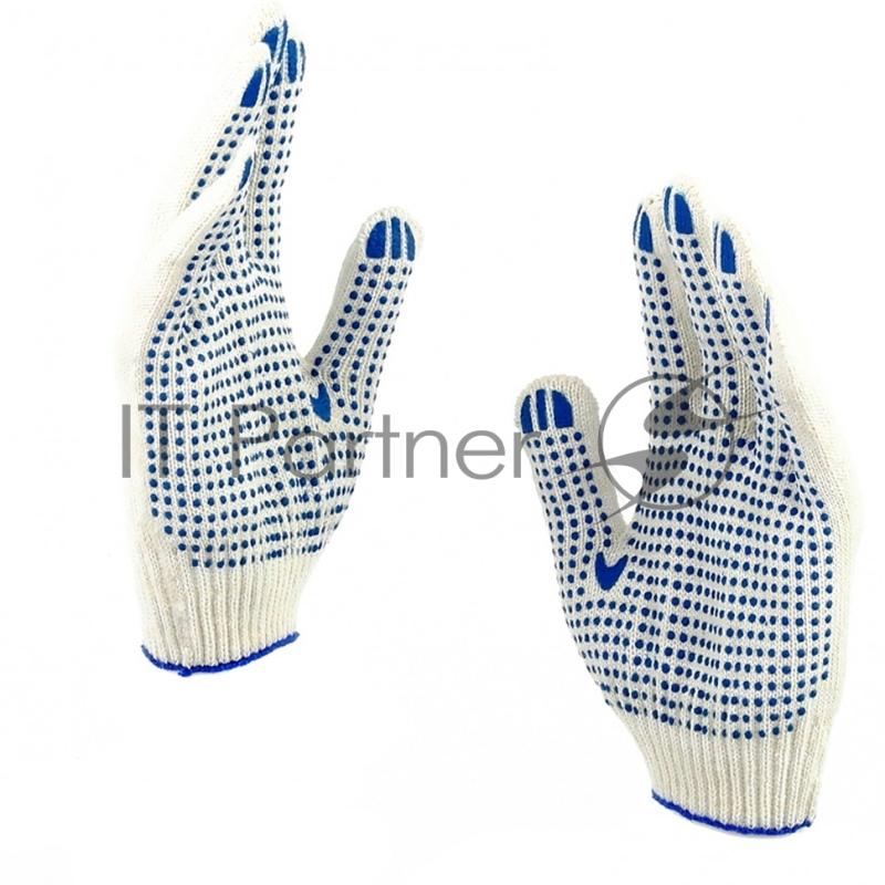 Перчатки трикотажные, с ПВХ точкой, 10 класс, стикер// Россия