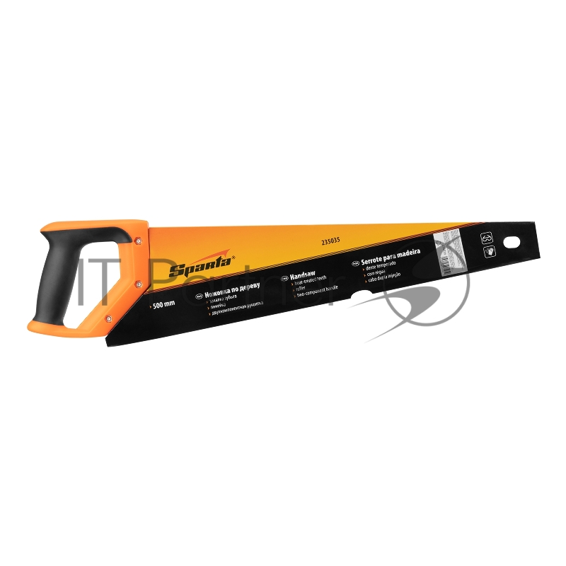 Ножовка по дереву, 500 мм, 7-8 TPI, зуб-2D, каленый зуб, линейка, двухкомпонентная рукоятка// Sparta