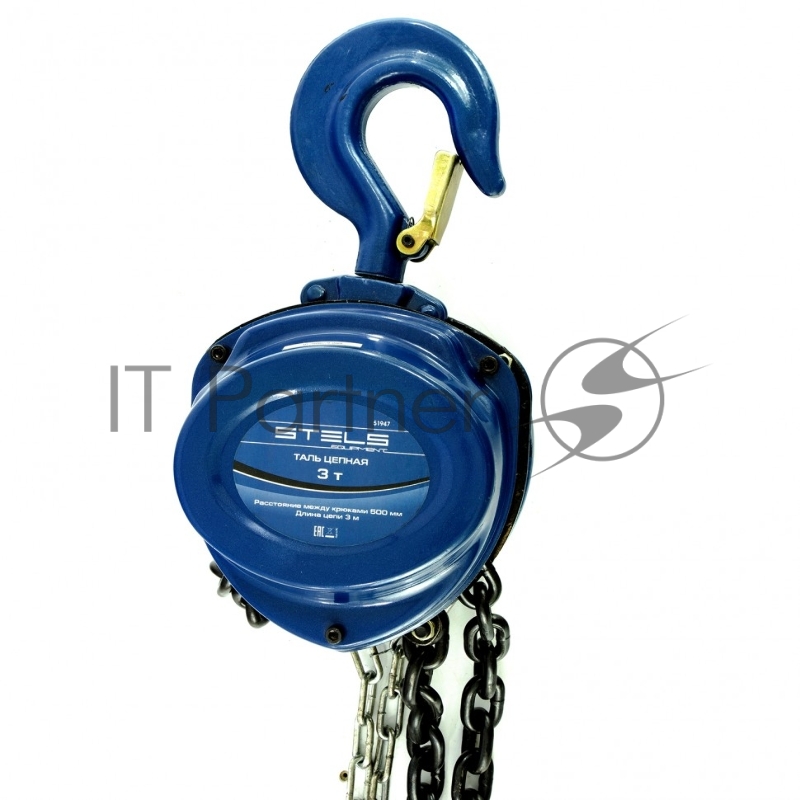 Таль цепная, 3 т, h подъема 3 м, расстояние между крюками 500 мм// Stels