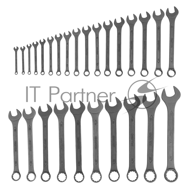 Набор ключей комбинированных, 5,5 - 32 мм, 27 шт., CrV, фосфатированные, ГОСТ 16983// Сибртех