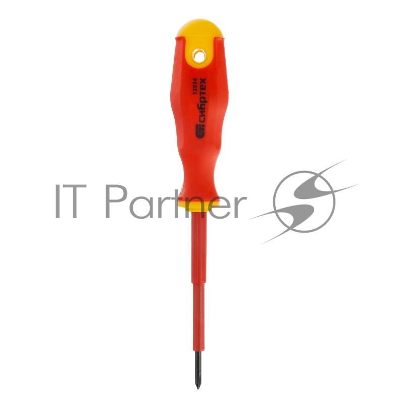 Отвертка диэлектрическая PH0 х 75 мм, до 1000 В, двухкомпонентная рукоятка// Сибртех