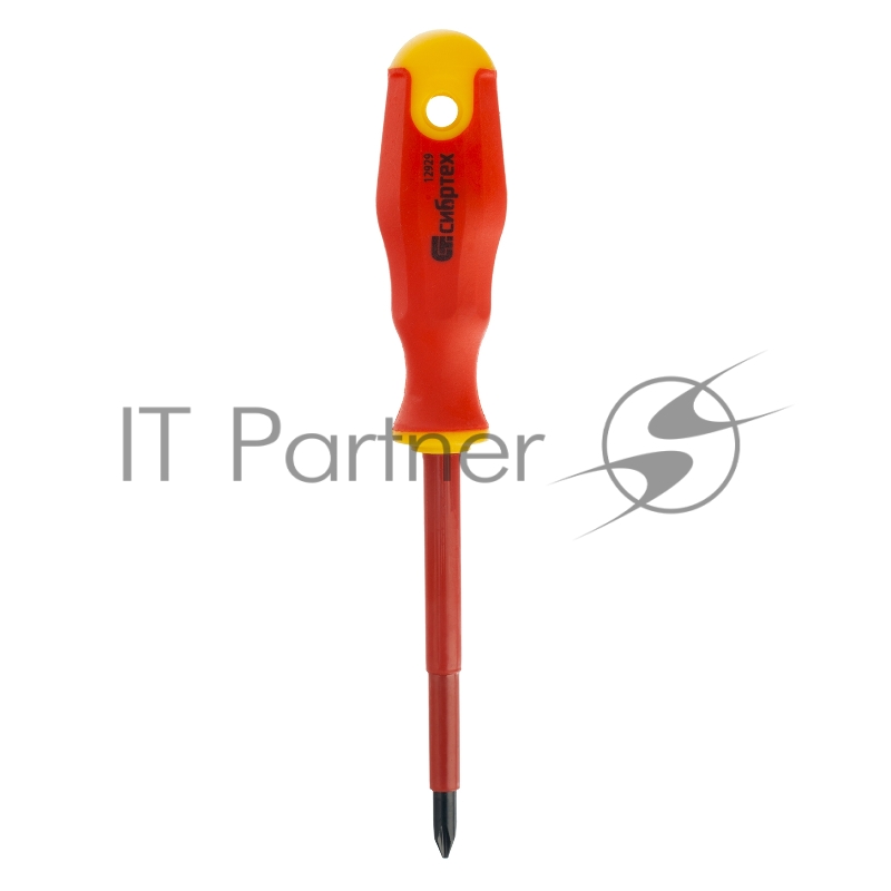 Отвертка диэлектрическая PH2 x 100 мм, до 1000 В, двухкомпонентная рукоятка// Сибртех